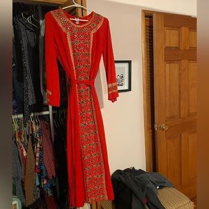 60s vintage dress with bell sleeves and mirrors